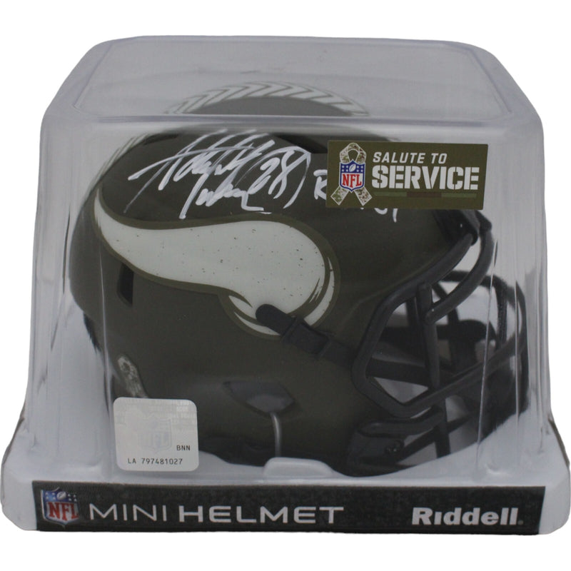 Adrian Peterson Signed Minnesota Vikings Salute to Service Mini Helmet
