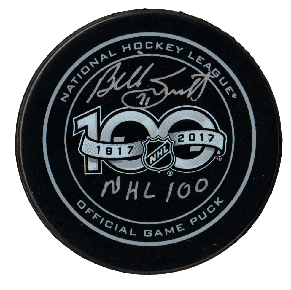 Billy Smith Signed NHL 100th Official Game Puck Beckett Witnessed