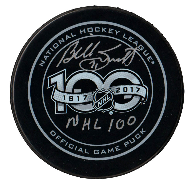 Billy Smith Signed NHL 100th Official Game Puck Beckett Witnessed
