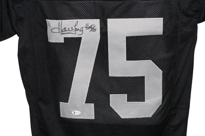 Howie Long Signed Oakland Raiders Custom Football Jersey HOF Inscription