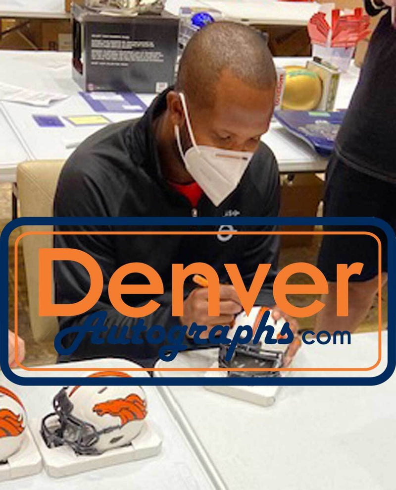 Champ Bailey Denver Broncos Signed Lunar Mini Helmet (Beckett COA)