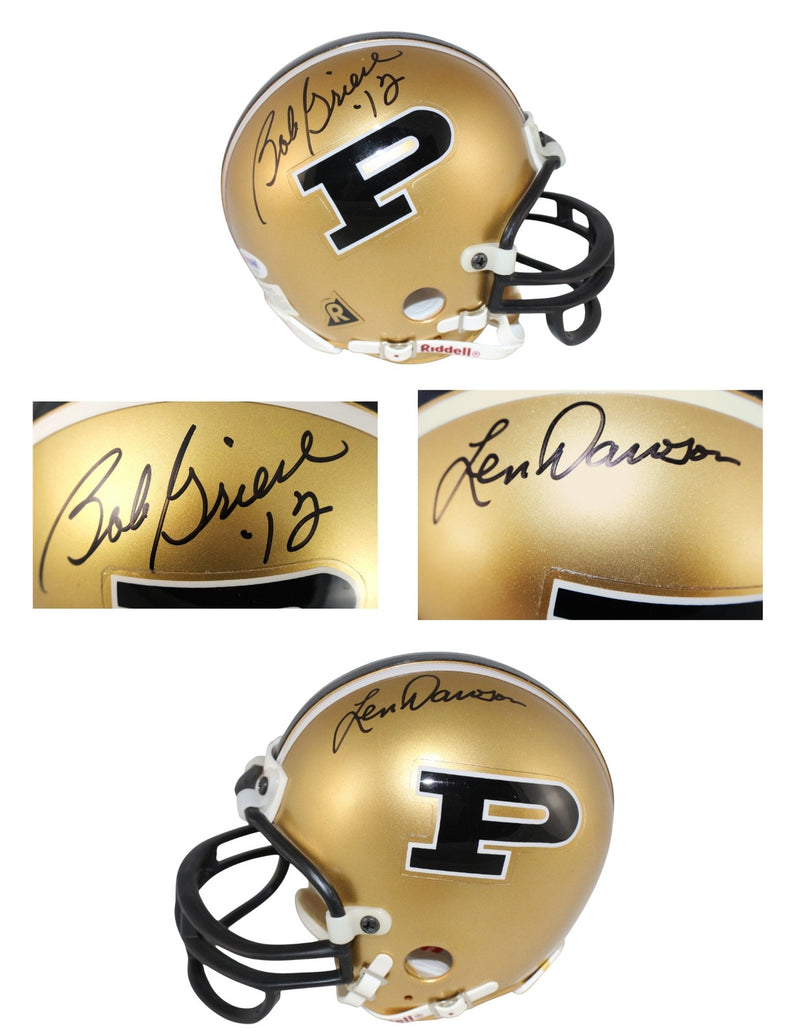 Len Dawson & Bob Griese Autographed Purdue Boilermakers VSR4 Mini Helmet