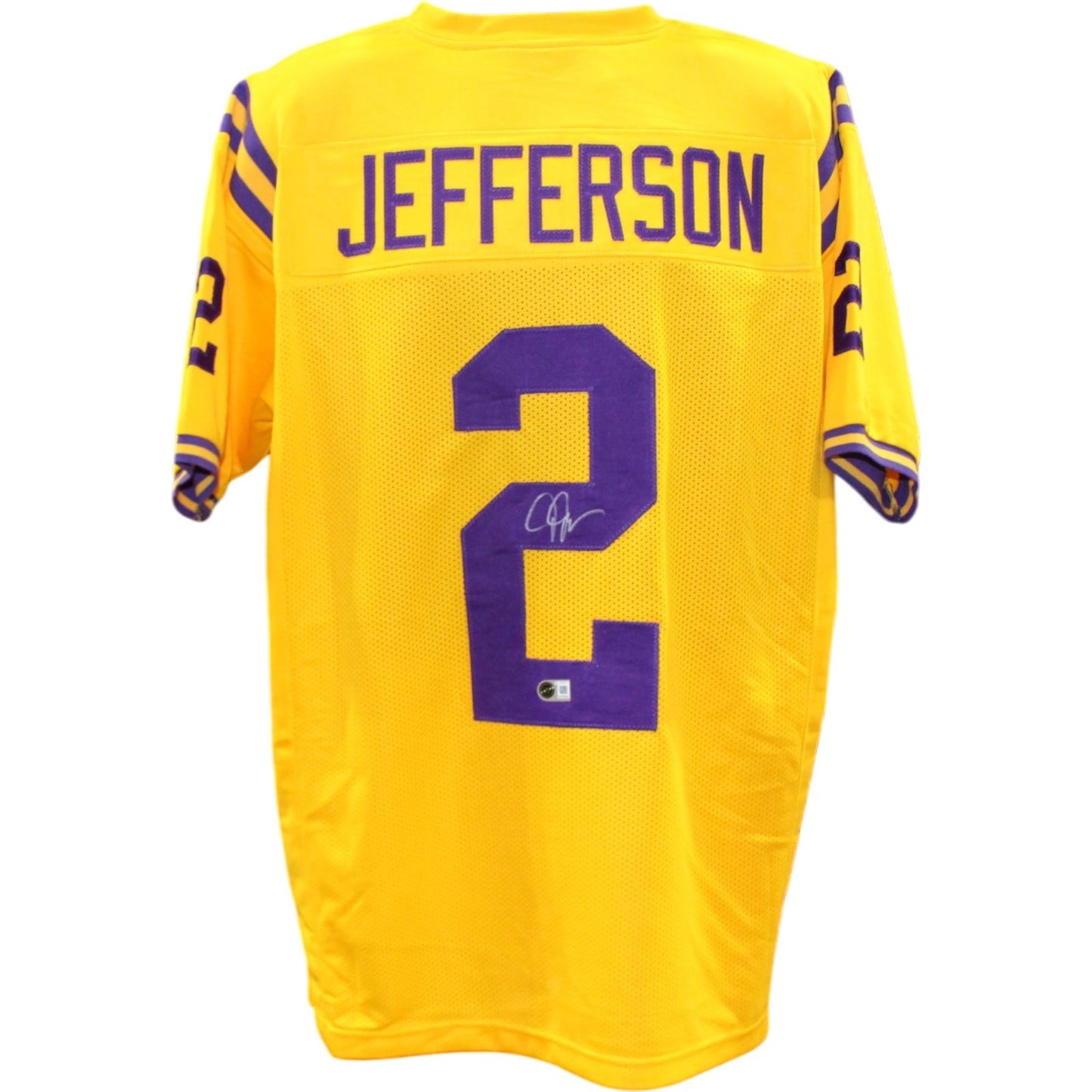 Justin Jefferson Autographed LSU Style Yellow Jersey