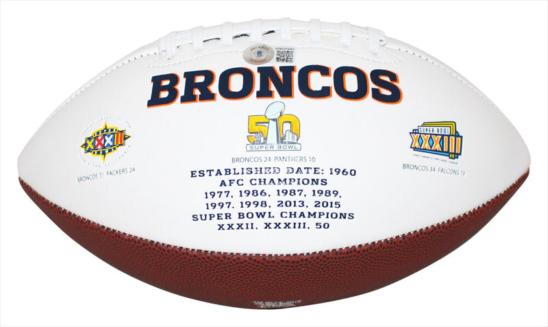 Phillip Lindsay Autographed Denver Broncos Logo Football (Beckett BAS)