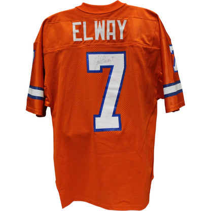 John Elway Autographed Denver Broncos Wilson Orange Jersey