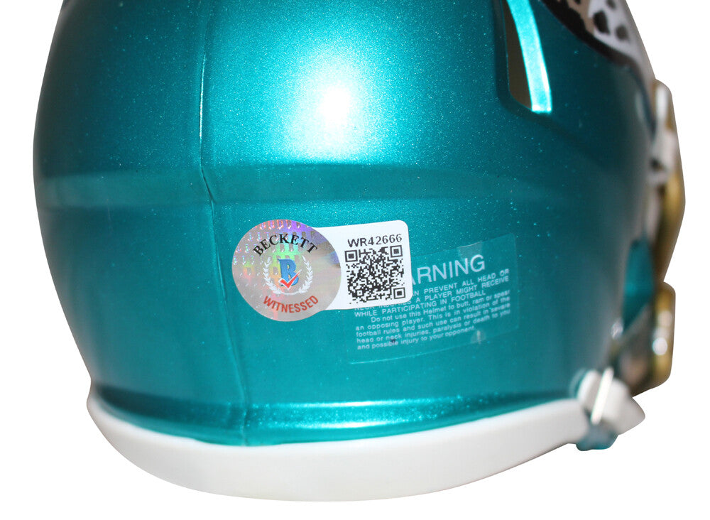 Fred Taylor Jacksonville Jaguars Signed Flash Mini Helmet Beckett BAS