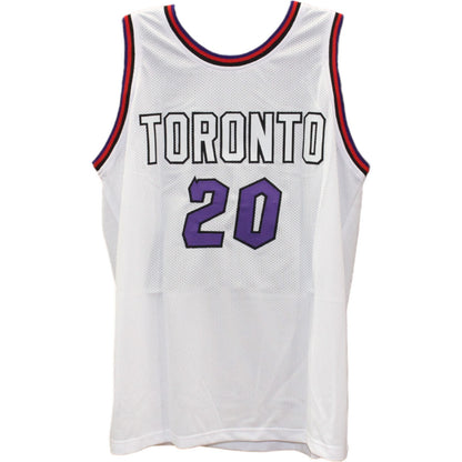 Damon Stoudamire Signed Toronto Raptors Pro Style White Basketball Jersey