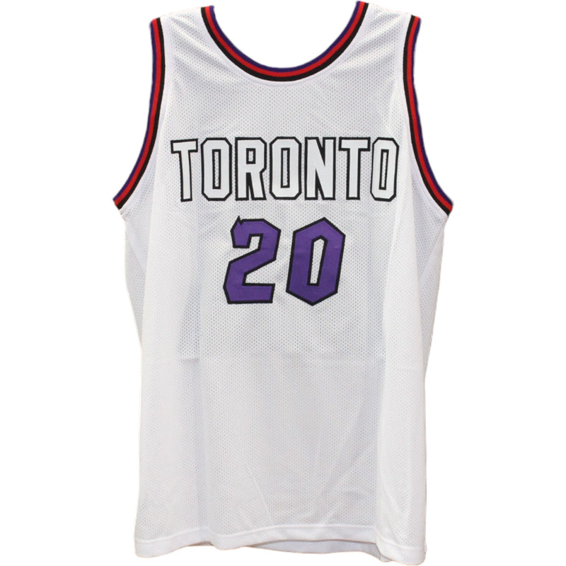 Damon Stoudamire Signed Toronto Raptors Pro Style White Basketball Jersey