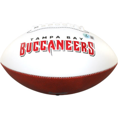 Mike Alstott Tampa Bay Buccaneers Signed Logo Football "A Train" BAS