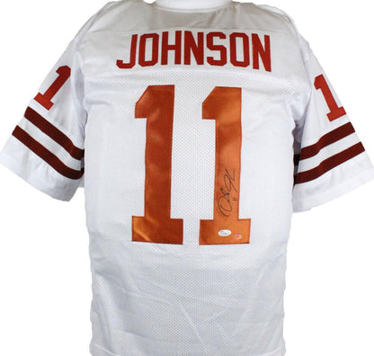 Derrick Johnson Autographed White Custom College Style Jersey