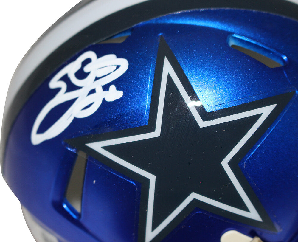 Emmitt Smith Autographed Dallas Cowboys Riddell Flash Mini Helmet Beckett