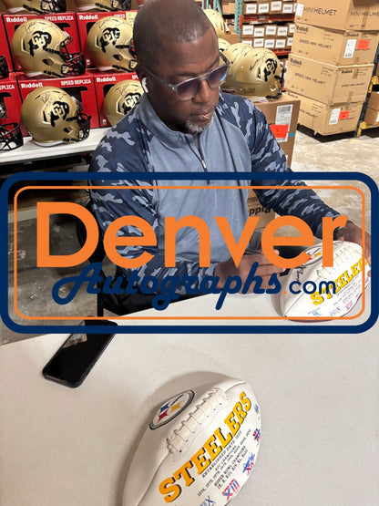 Kordell Stewart Signed Pittsburgh Steelers Logo Football (Slash Inscription)