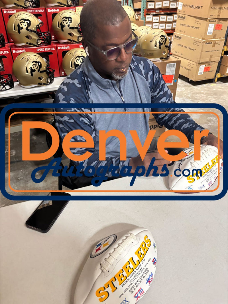 Kordell Stewart Signed Pittsburgh Steelers Logo Football (Slash Inscription)