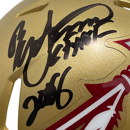 Ron Simmons Signed Florida State Gold Mini Helmet (CHOF 2008)