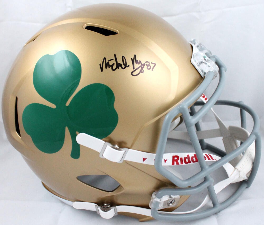 Michael Mayer Signed Notre Dame Full Size Shamrock Speed Helmet