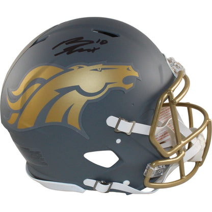 Bo Nix Denver Broncos Autographed Full Size Authentic Slate Helmet