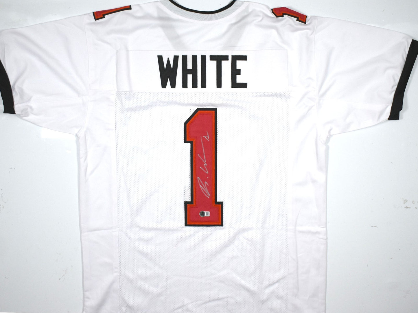 Rachaad White Autographed White Custom Football Jersey