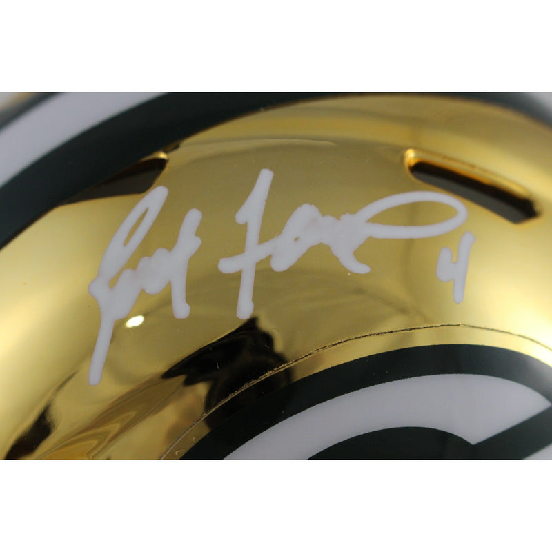 Brett Favre Signed Green Bay Packers Chrome Riddell Mini Helmet