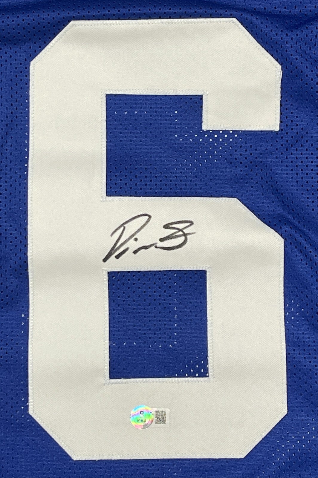 Devin Singletary New York Giants Autographed Custom Jersey Beckett COA