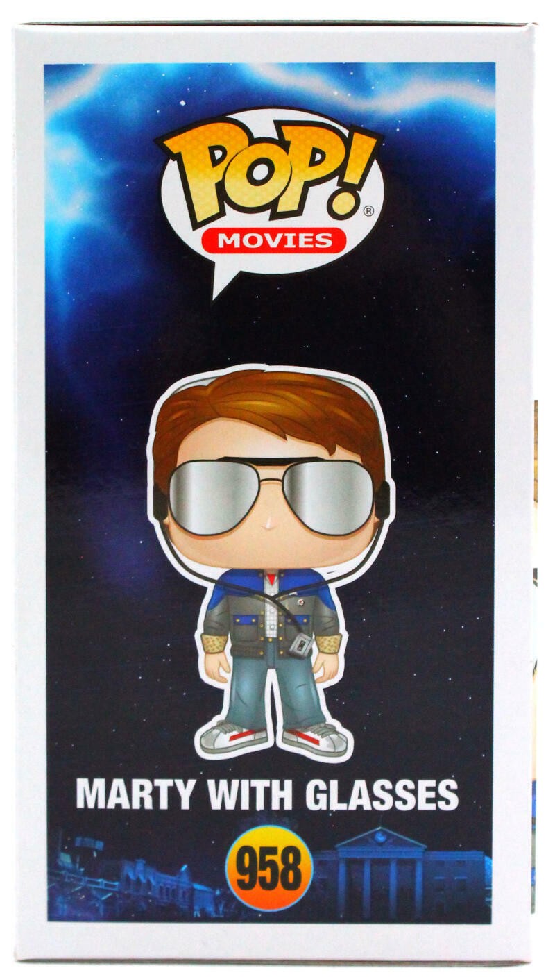 Michael J. Fox Signed Marty McFly with Glasses Funko Pop #958