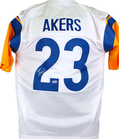 Cam Akers Autographed Los Angeles Rams White Custom Jersey