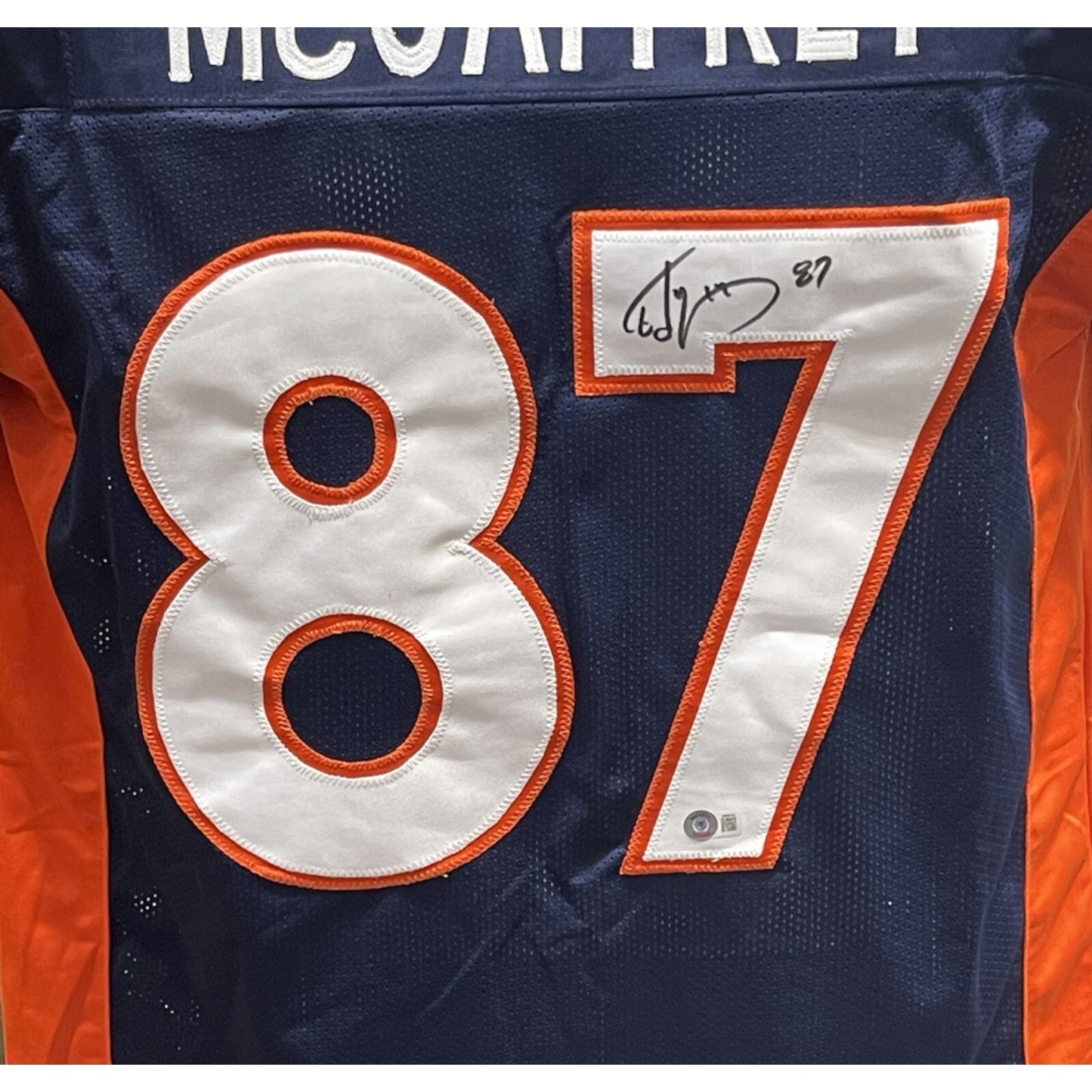 Ed McCaffrey Autographed Denver Broncos Navy Pro Style Jersey