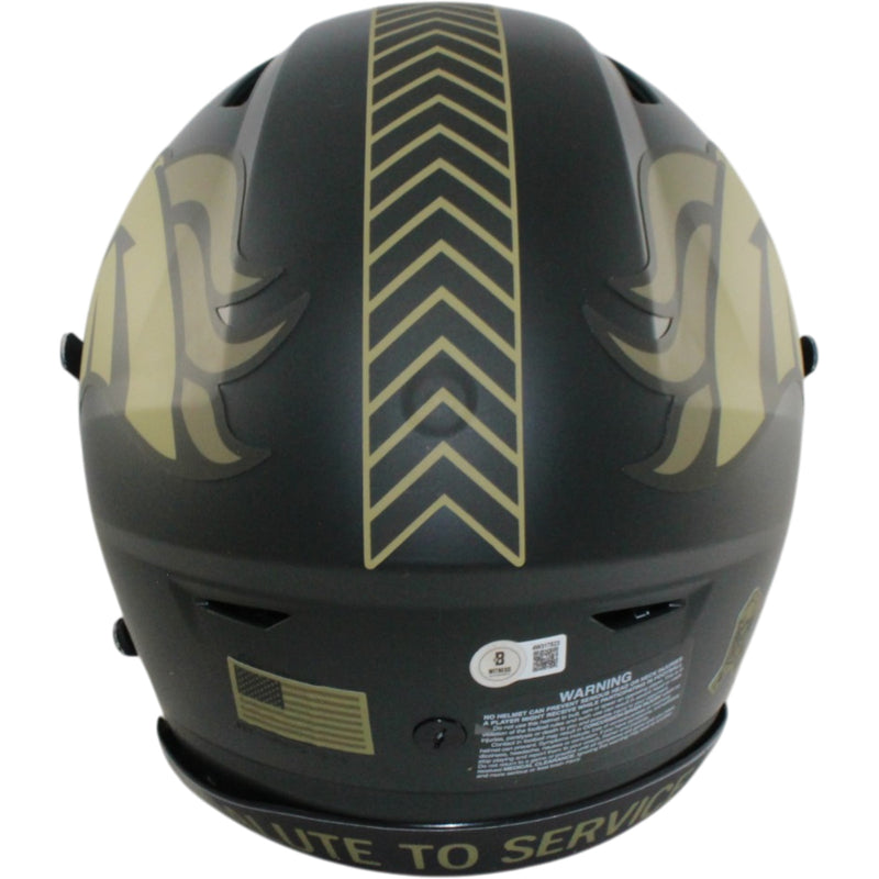 Bo Nix Denver Broncos Signed SpeedFlex 2025 Salute to Service Full Size Helmet
