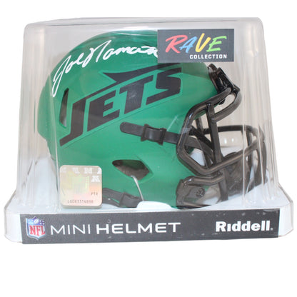 Joe Namath Signed New York Jets Rave Alternate Mini Helmet (Beckett COA)