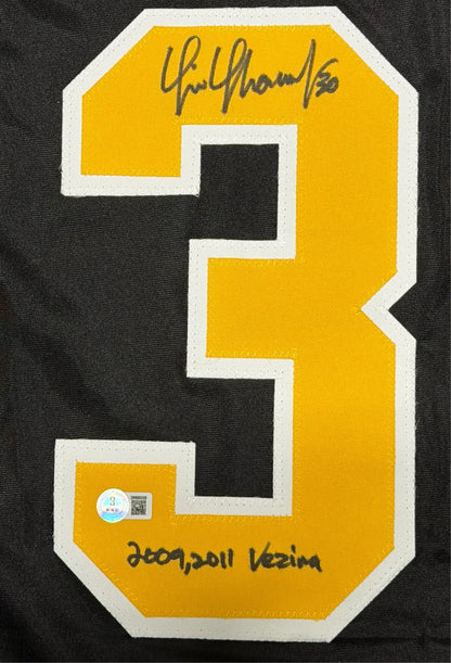Tim Thomas Signed Boston Bruins Custom Jersey - 2009 & 2011 Vezina BAS