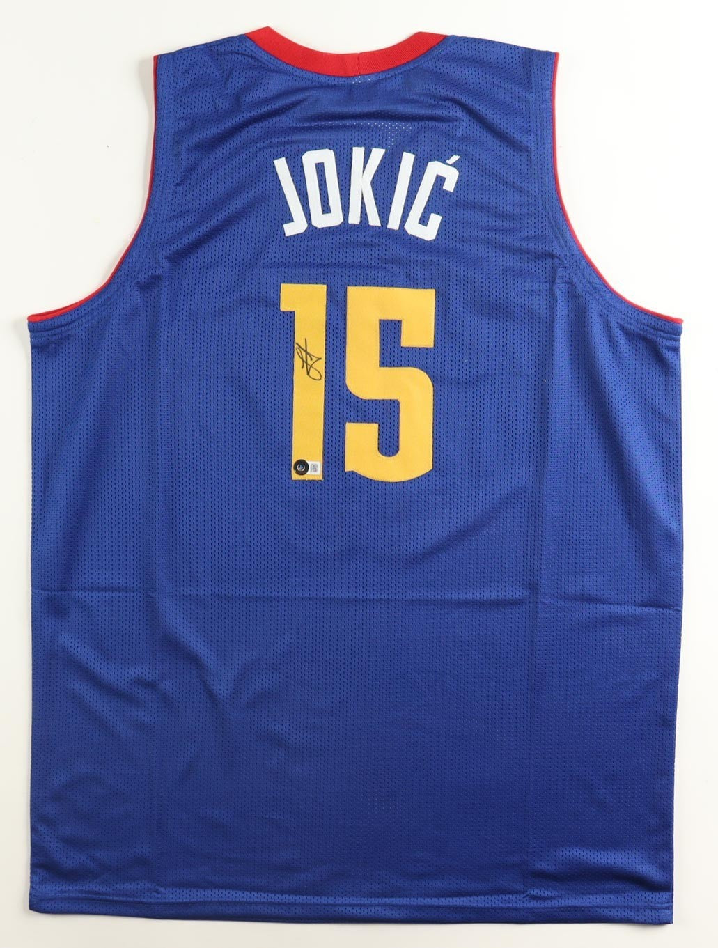 Nikola Jokic Autographed Denver Nuggets Custom Blue Jersey (Beckett COA)
