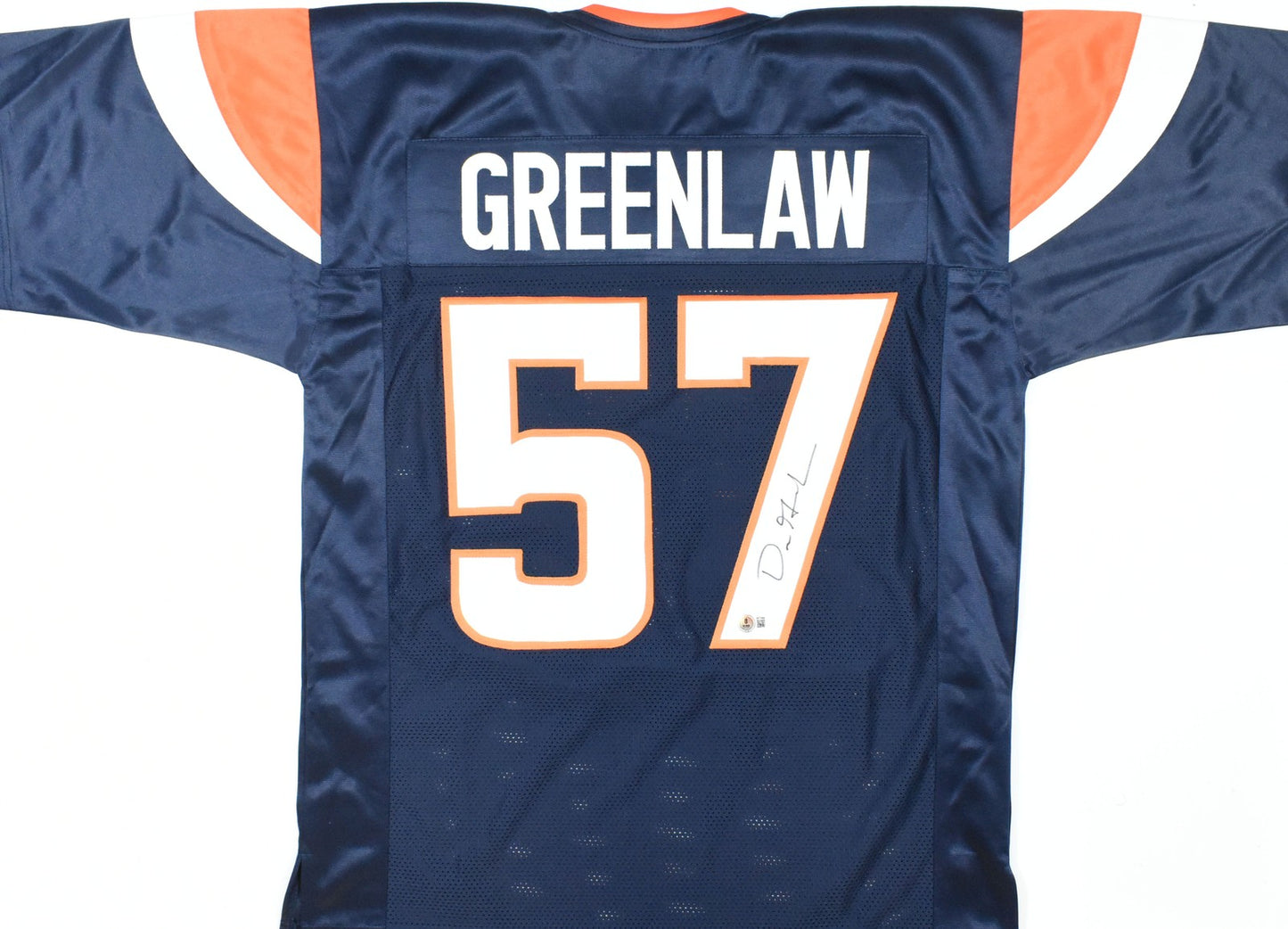 Dre Greenlaw Autographed Denver Broncos Blue Custom Jersey