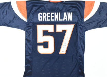 Dre Greenlaw Autographed Denver Broncos Blue Custom Jersey
