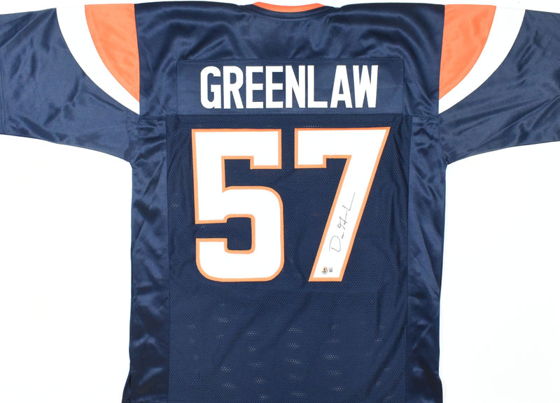 Dre Greenlaw Autographed Denver Broncos Blue Custom Jersey