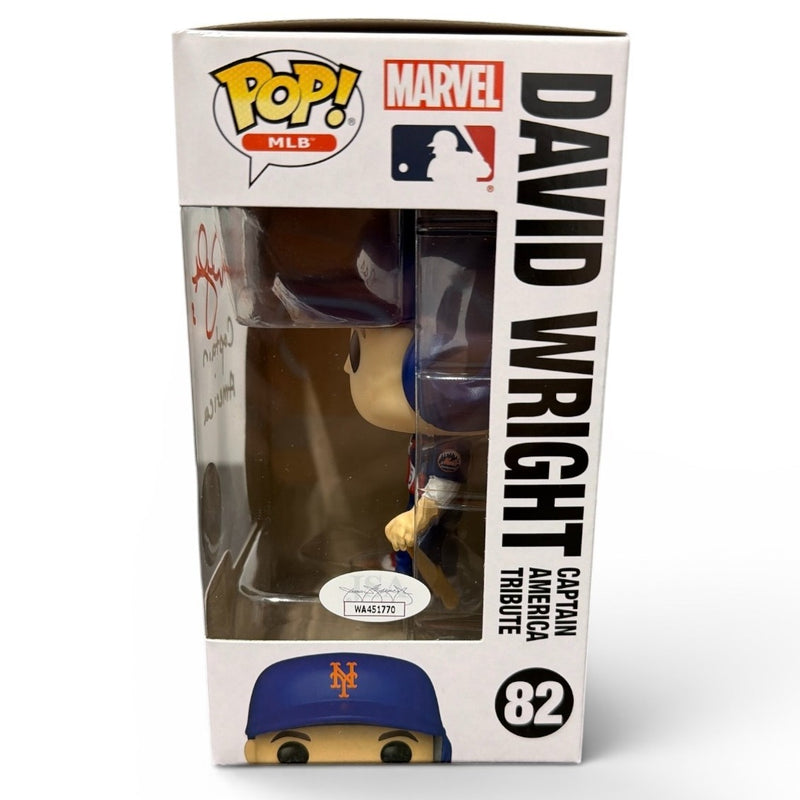 David Wright Signed Funko Pop #82 Citi Field SGA w/ Captain America Insc