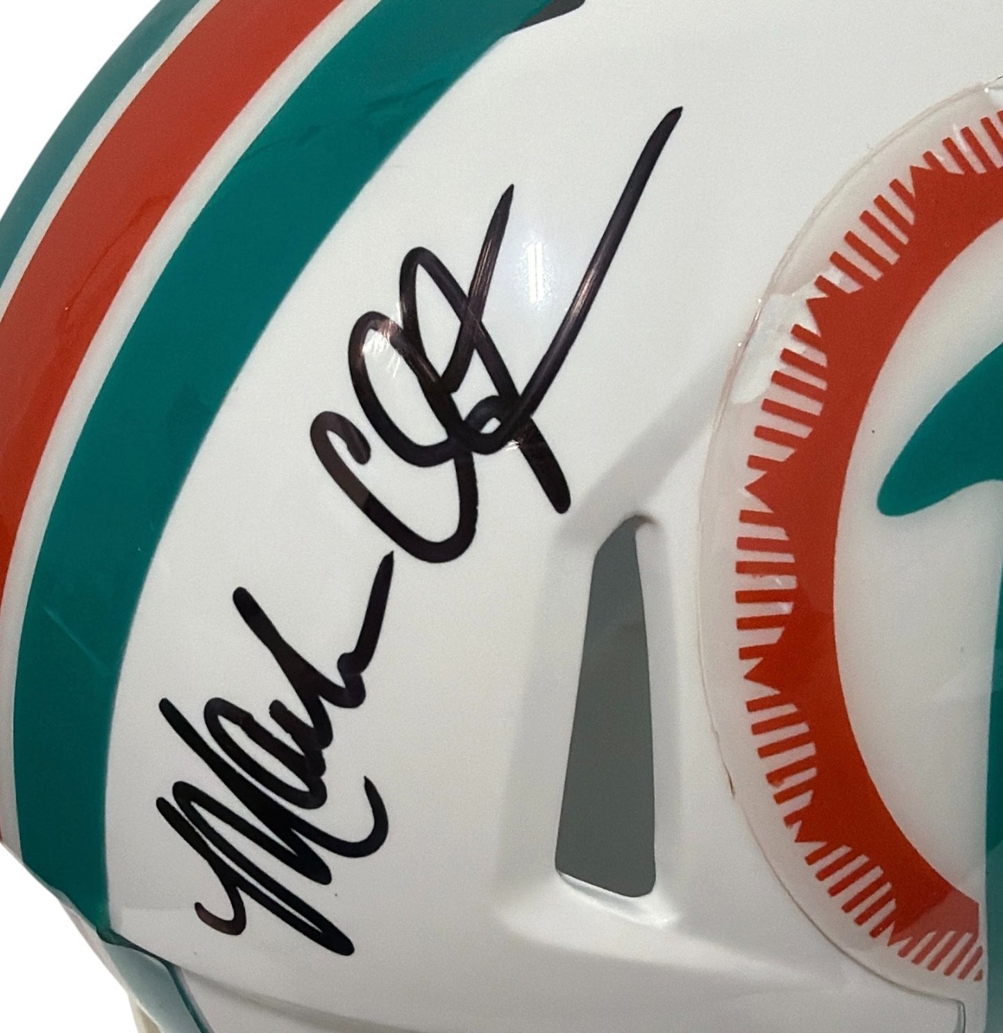 Mark Clayton & Mark Duper Dual Signed Miami Dolphins Throwback Mini Helmet