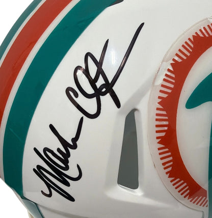 Mark Clayton & Mark Duper Dual Signed Miami Dolphins Throwback Mini Helmet