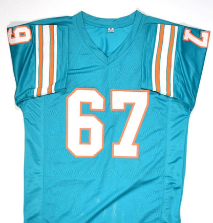 Bob Kuechenberg Signed Miami Dolphins Custom Teal Jersey