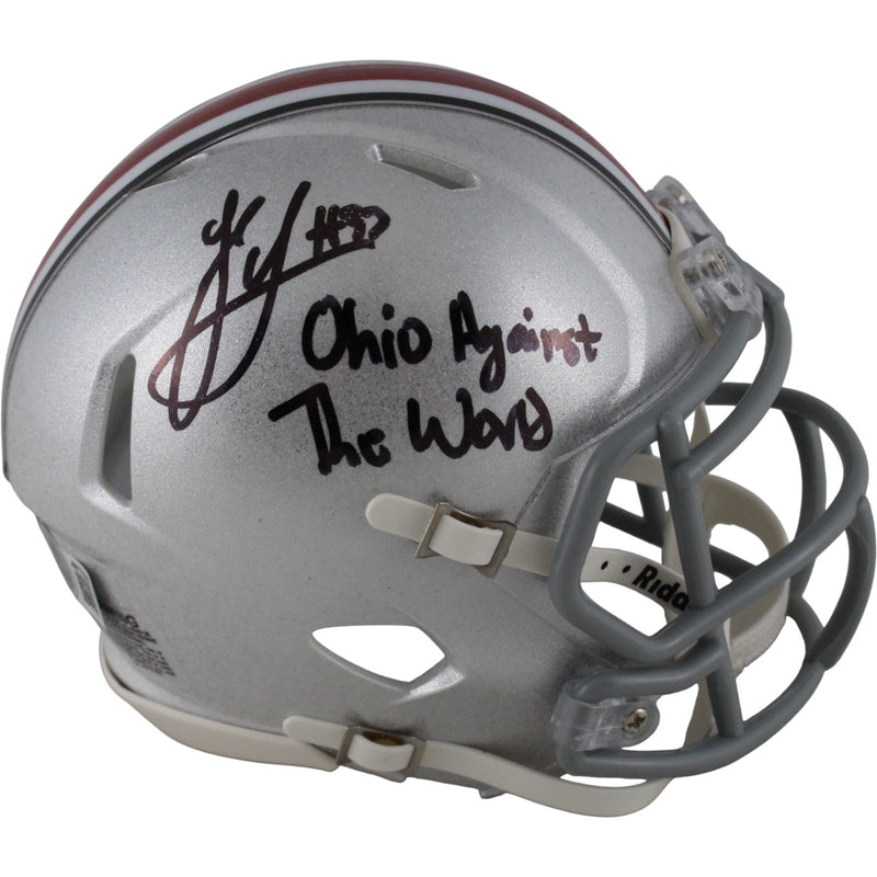 Jack Sawyer Signed Ohio State Buckeyes Mini Helmet (Ohio Against The World)