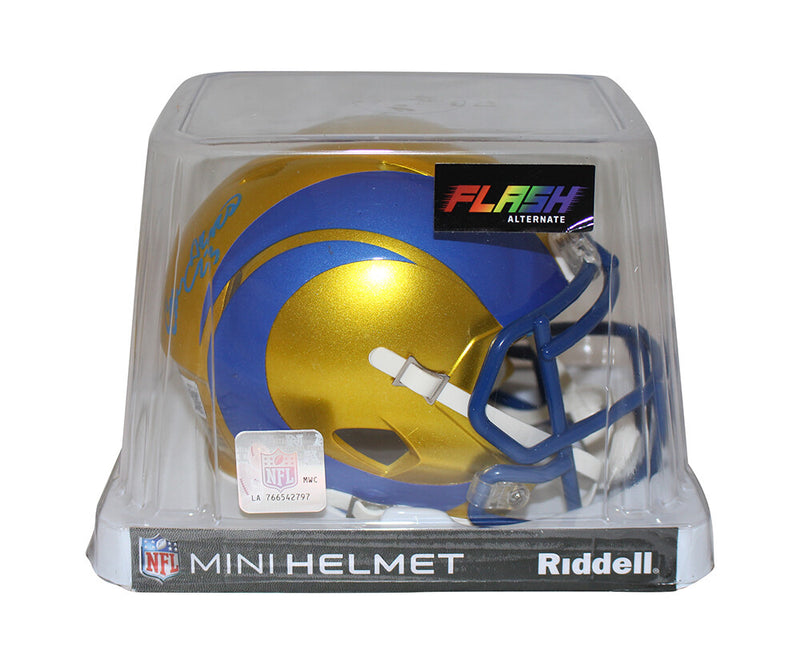 Cam Akers Los Angeles Rams Autographed Flash Mini Helmet (Beckett)