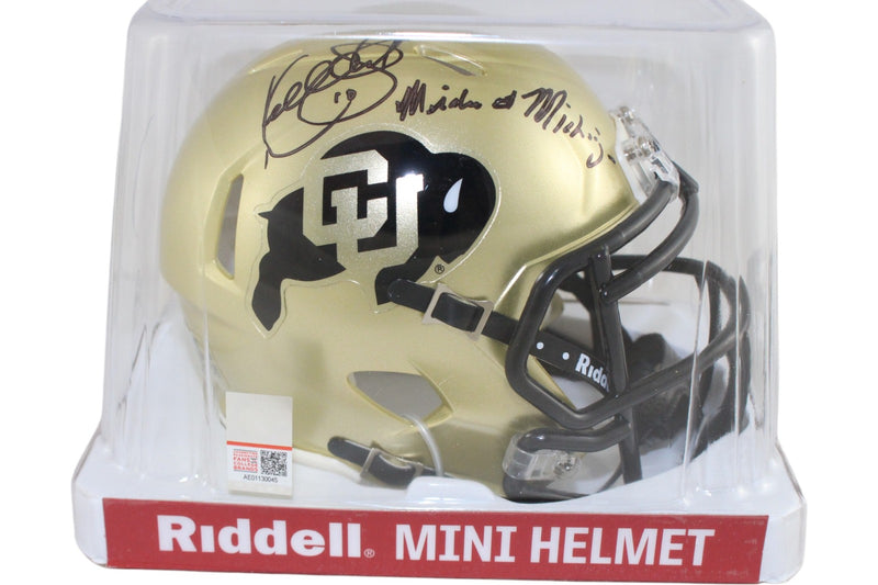 Kordell Stewart Signed Colorado Buffaloes Mini Helmet Miracle at Michigan