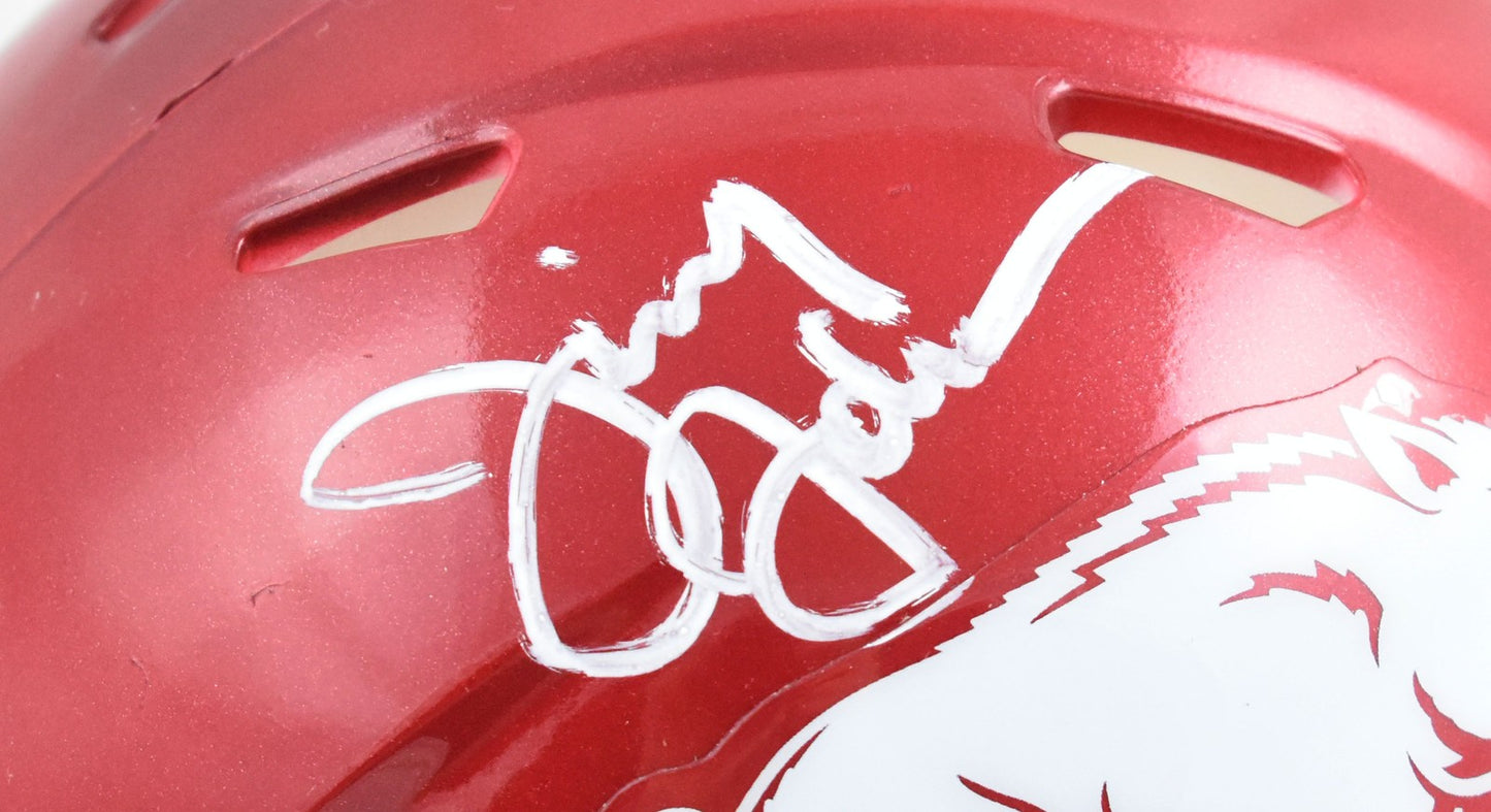 Jimmy Johnson Autographed Arkansas Razorbacks Mini Helmet