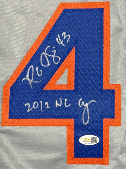 R.A. Dickey Signed New York Mets Custom Jersey 2012 NL CY JSA Witness
