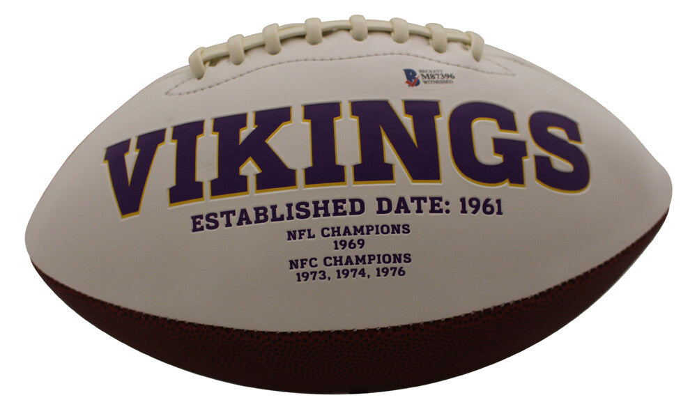 Adrian Peterson Autographed Minnesota Vikings White Logo Football BAS