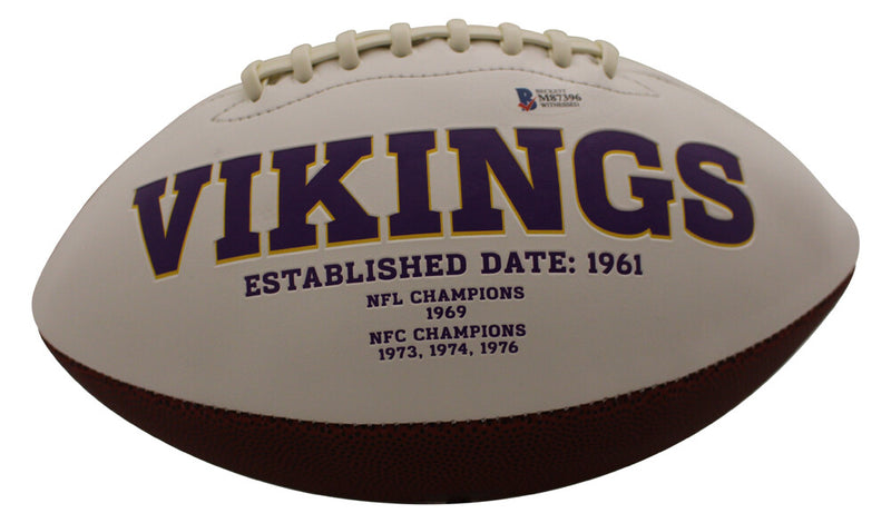 Adrian Peterson Autographed Minnesota Vikings White Logo Football BAS