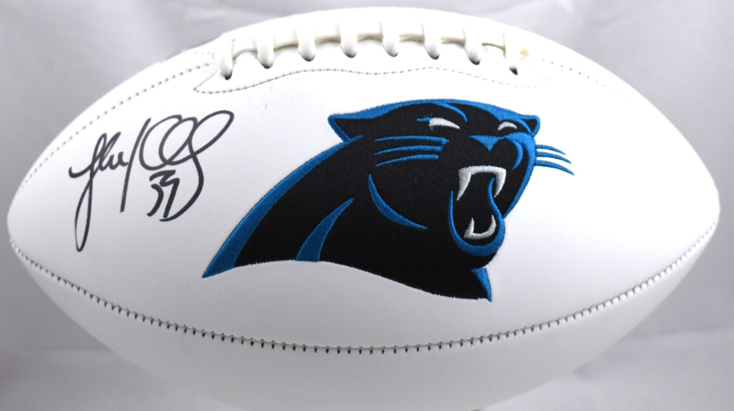 Luke Kuechly Autographed Carolina Panthers Logo Football - Black