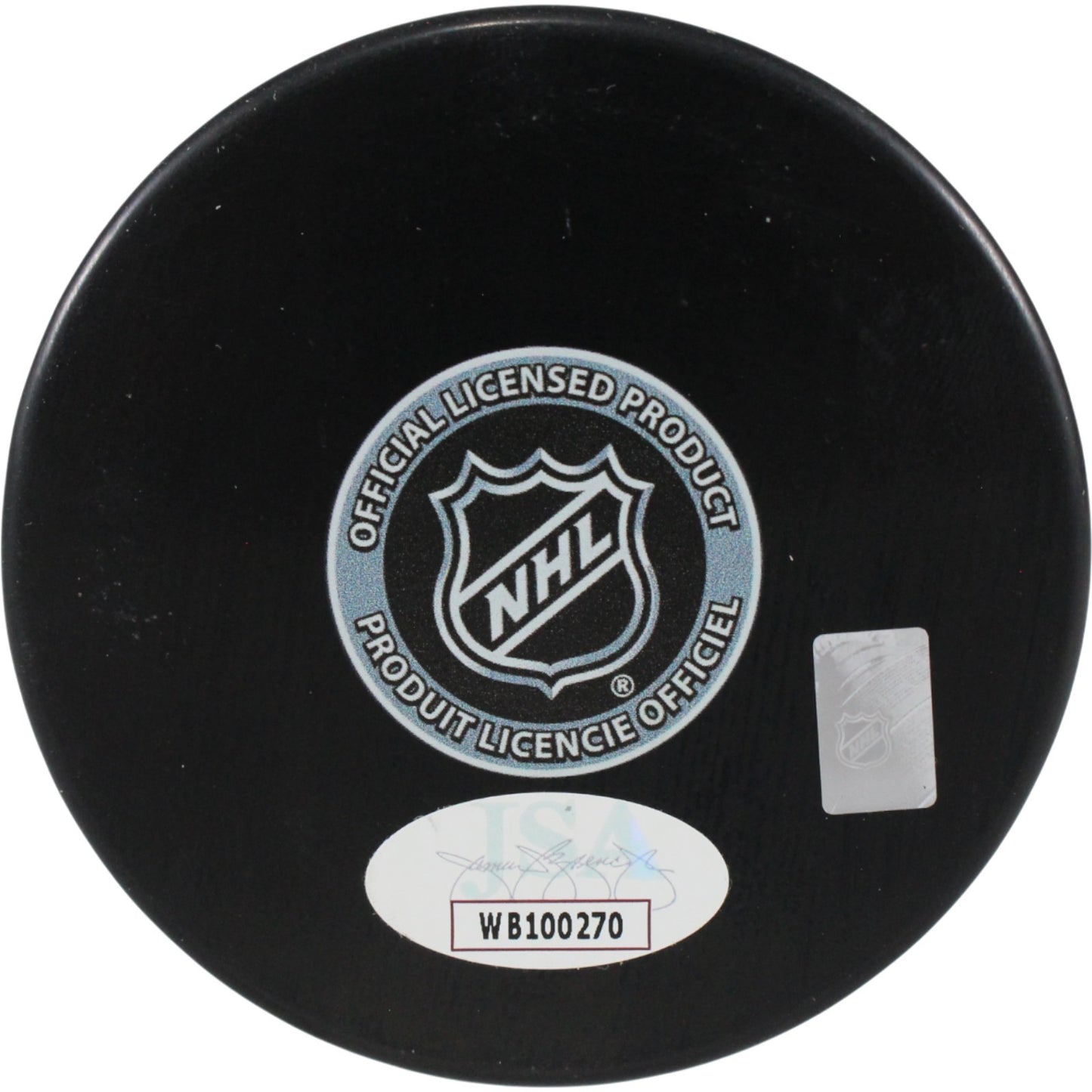 Mike Vernon Autographed Calgary Flames Logo Puck (HOF Inscription)