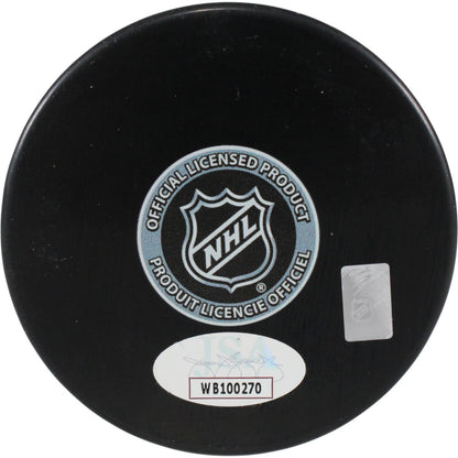 Mike Vernon Autographed Calgary Flames Logo Puck (HOF Inscription)