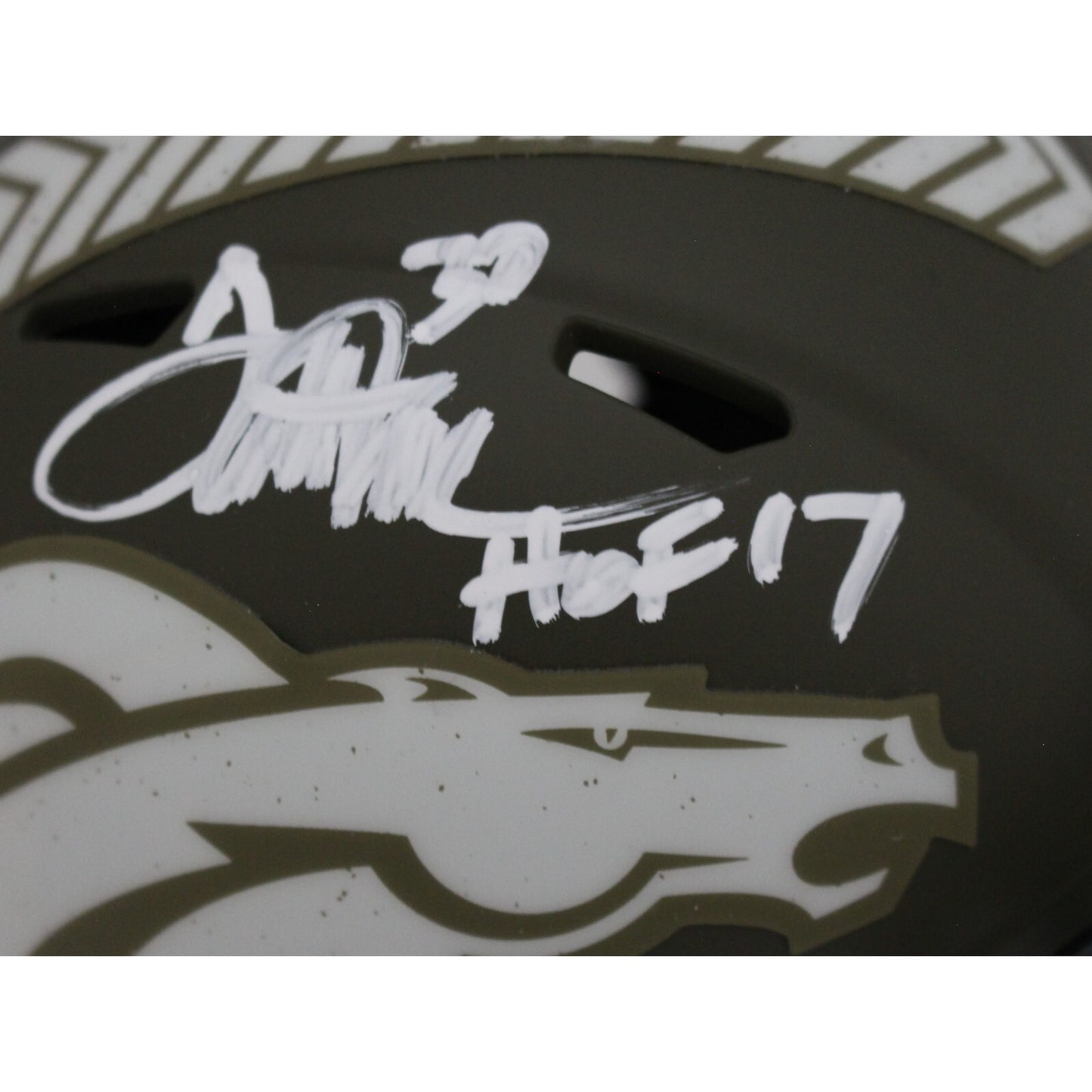 Terrell Davis Autographed Denver Broncos 2022 Salute to Service Mini Helmet