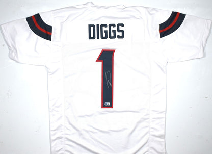 Stefon Diggs Signed White Custom Pro Style Jersey