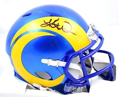 Kurt Warner Signed Los Angeles Rams Black Speed Mini Helmet